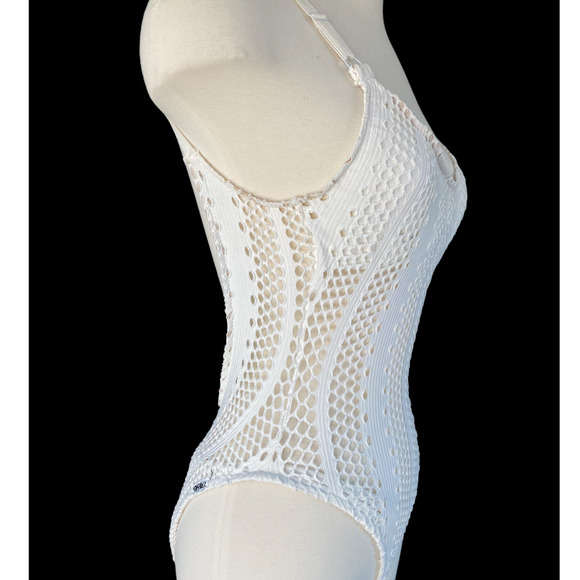 One Of A Kind Vintage Moschino Crochet High Leg One Piece Vintage 1980’s Size - Picture 1 of 7